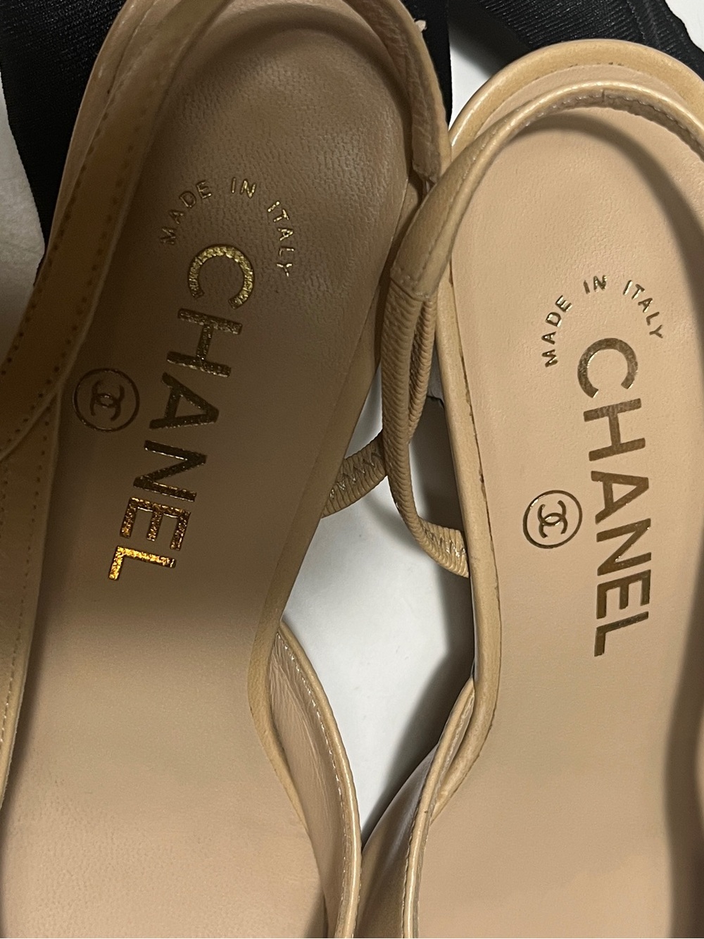 CHANEL Beige and Black Two-Tone Slingback Mules - Picture 8 of 14